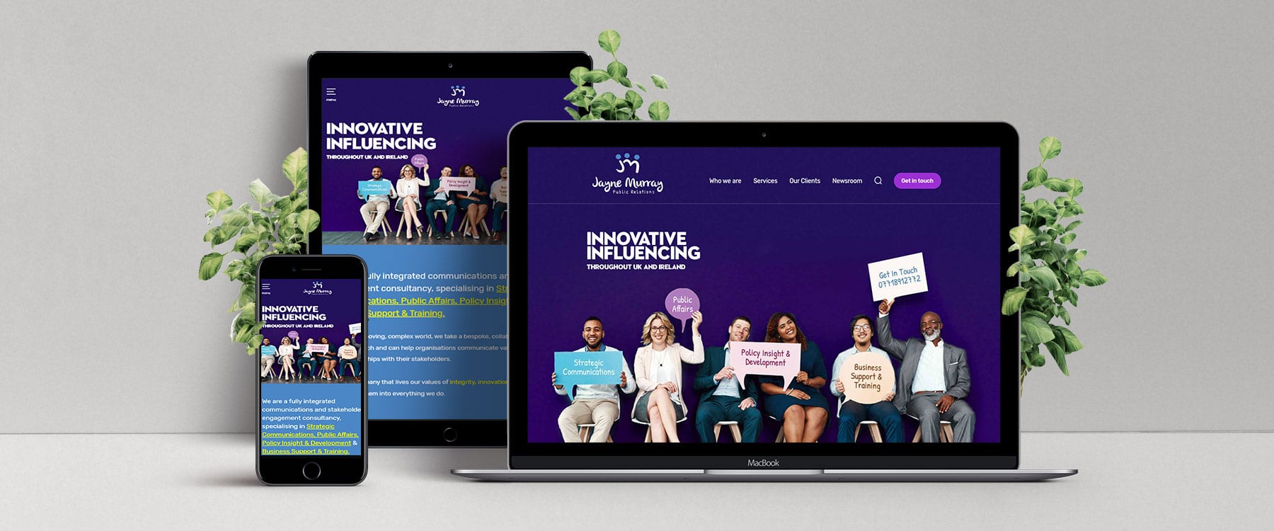 Sleek, Engaging New Website for Jayne Murray PR Image