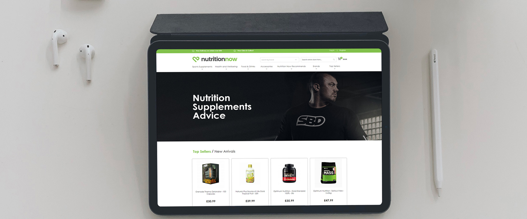 New eCommerce Website for online discount supplement store, Nutrition Now Image